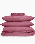 HOUSSE DE COUETTE EN LIN260 x 240 BOIS DE ROSE