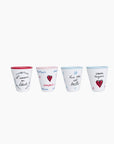 Set de 4 gobelets amour en liberté D6,3 H7,2cm