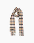 ECHARPE MERINO CAMEL TARTAN