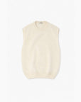 Pull sans manches Ecru - en maille
