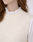 Pull sans manches Ecru - en maille