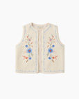 Gilet Sans Manches Brodé – Effet Laine Bouclée
