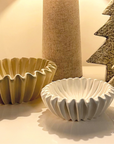 Coupelle vide poche ondule beige D19,8 H7cm