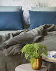 Housse de couette 240 x 220 cm en Lin lavé - Kaki