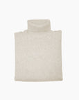 PULL COL ROULE CHINÉ - ECRU/GRIS