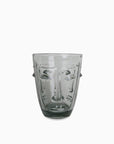 Verre gobelet visage gris D8 H10cm