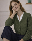 Cardigan Kaki en Mohair