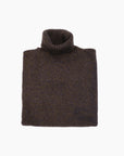 PULL COL ROULE CHINÉ - MARRON/NOIR