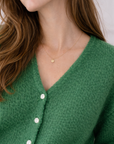 Cardigan Vert vif en Mohair