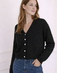 Cardigan Noir en Mohair