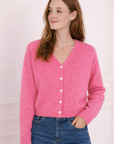 Cardigan Rose Bonbon en Mohair