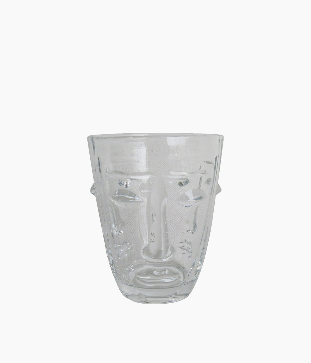 Verre gobelet visage transparent D8 H10cm