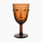 Verre à pied Visage ambre D8 H16,5cm