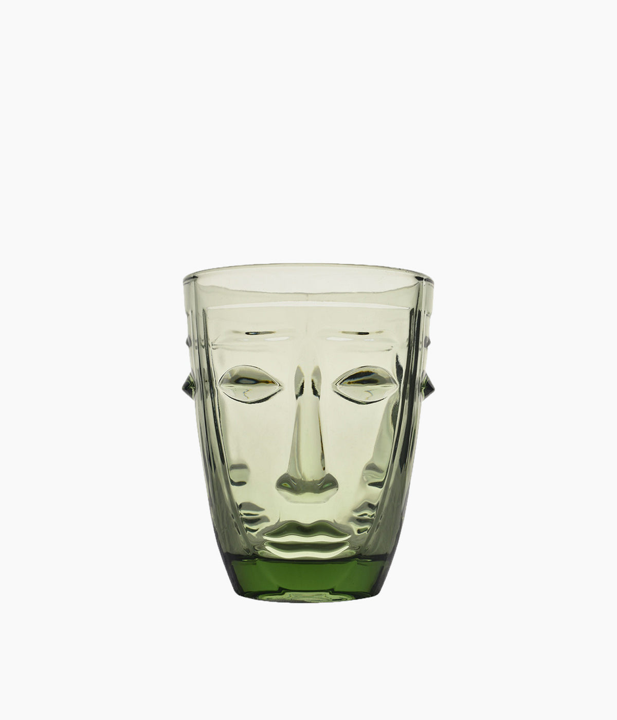 VERRE GOBELET VISAGE VERT 8*10