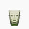 VERRE GOBELET VISAGE VERT 8*10