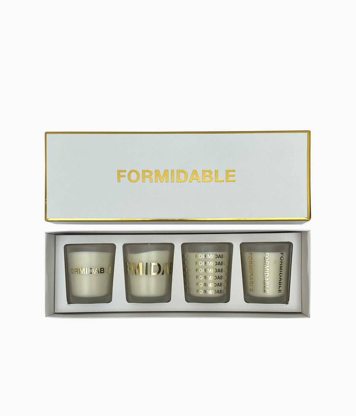 Coffret de 4 bougies message Formidable