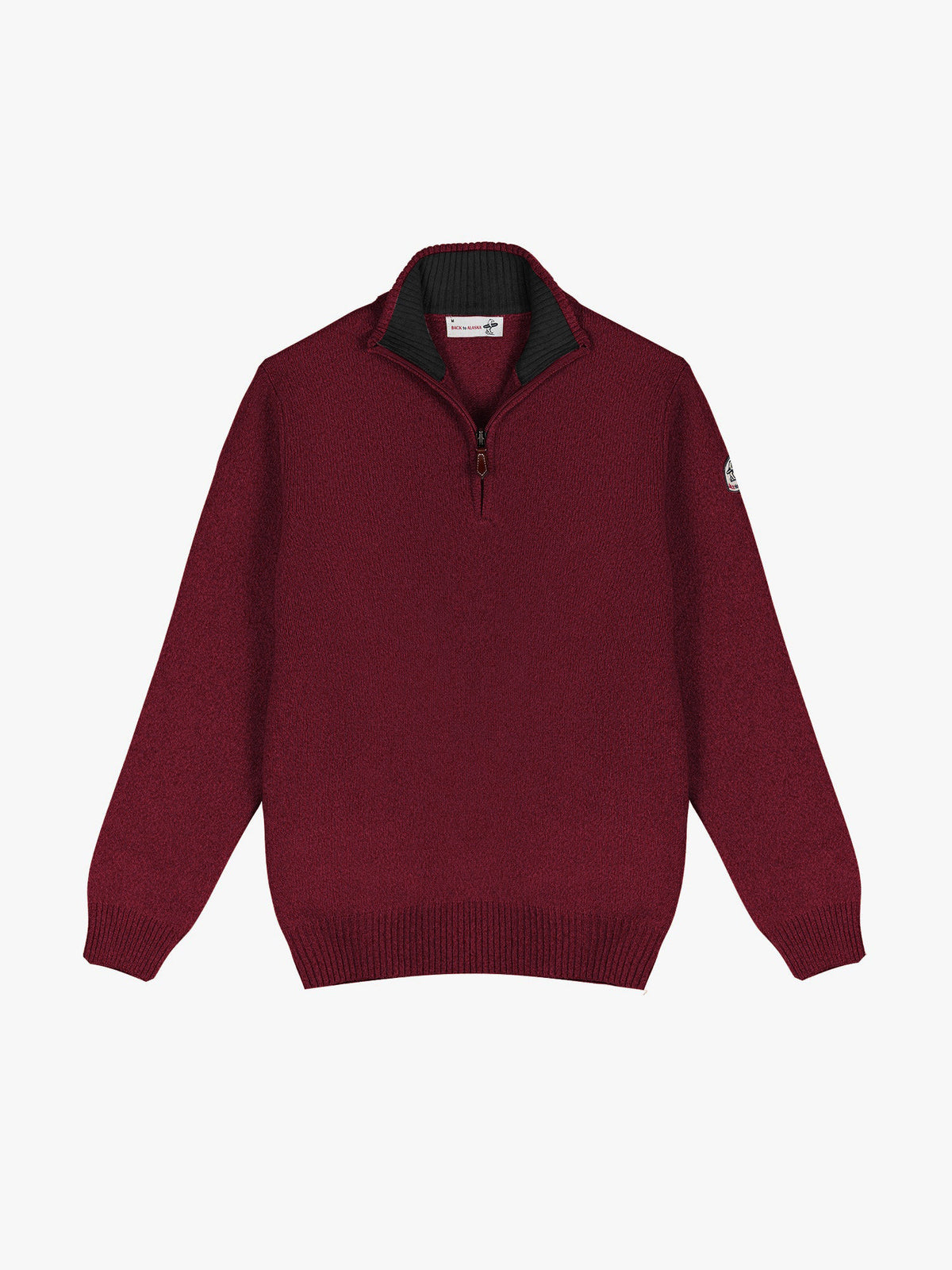 PULL COL MONTANT ZIP - BORDEAUX C2784/MARINE C4734