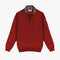 PULL COL MONTANT ZIP - Rouge/Gris