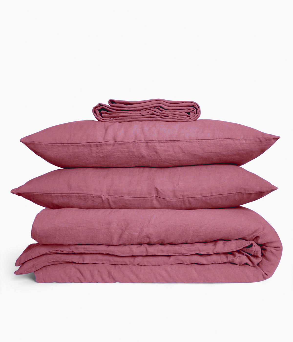 HOUSSE DE COUETTE EN LIN260 x 240 BOIS DE ROSE
