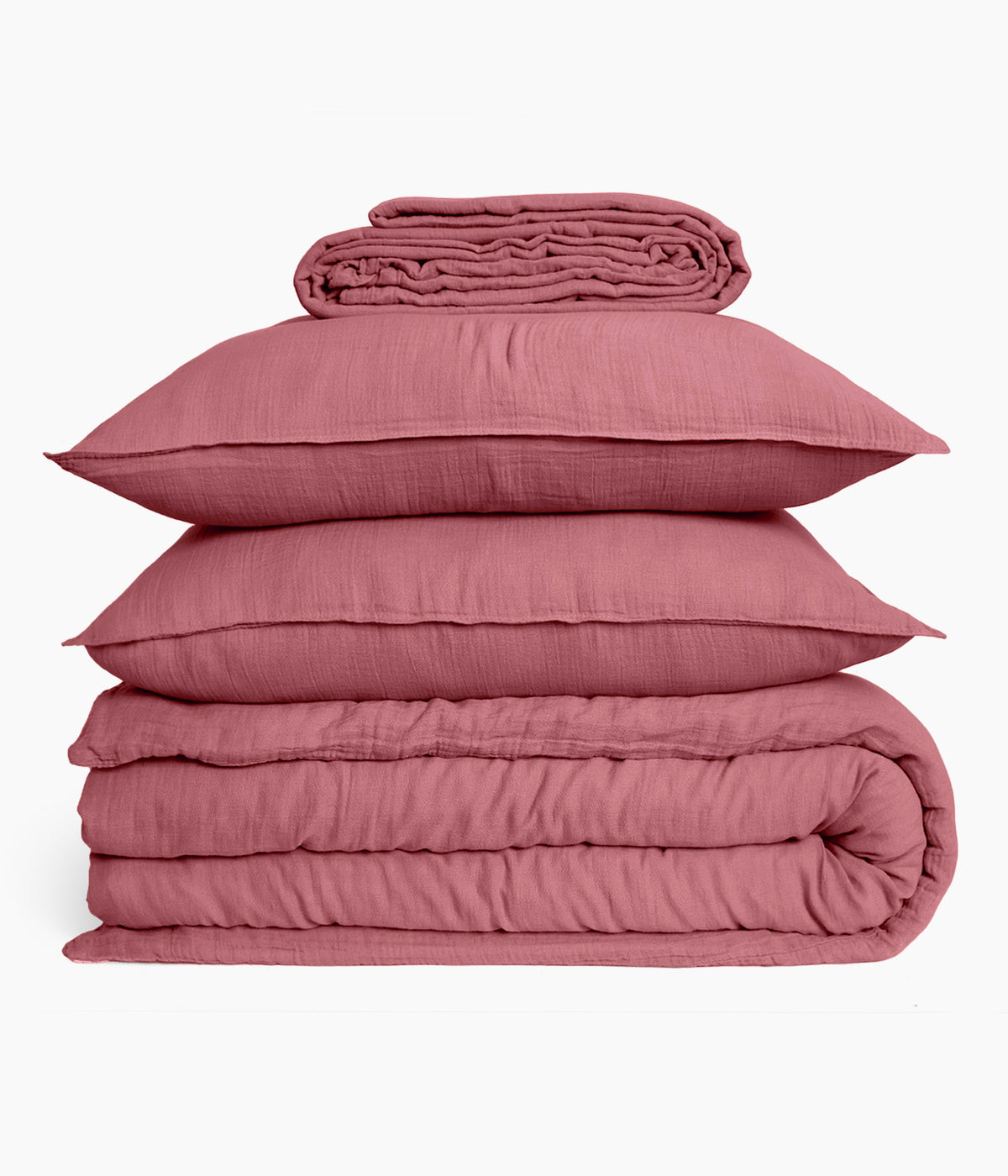 HOUSSE DE COUETTE EN COTON 260 X 240 - BOIS DE ROSE