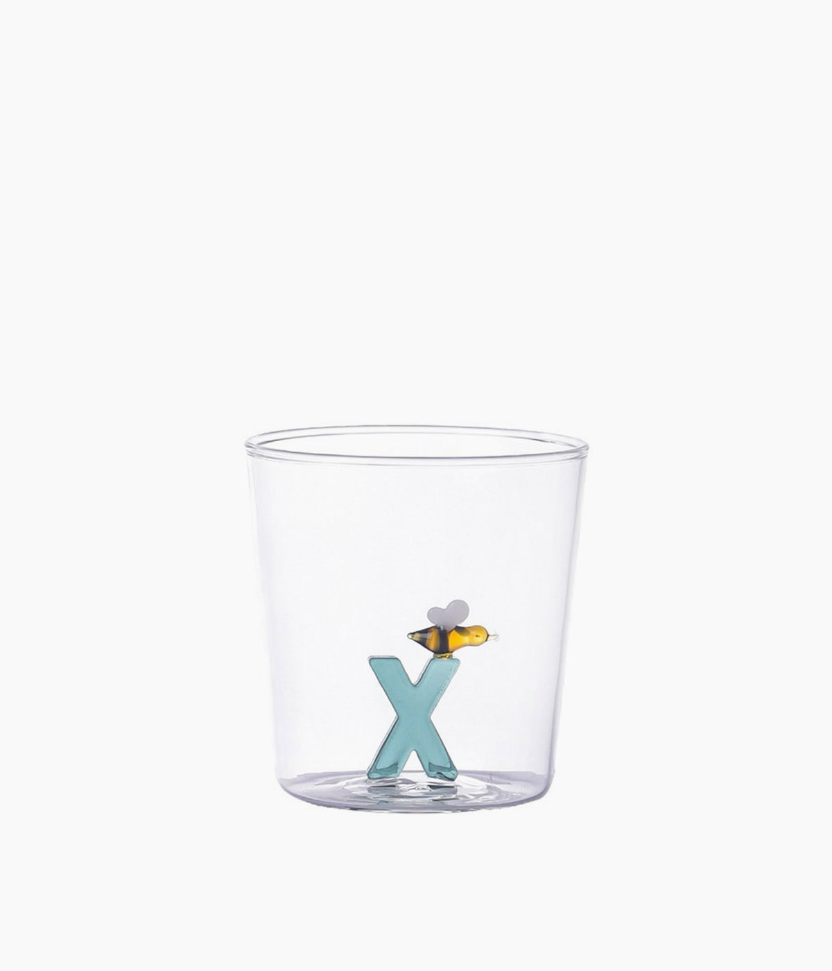 Verre nature alphabet X Abeille
