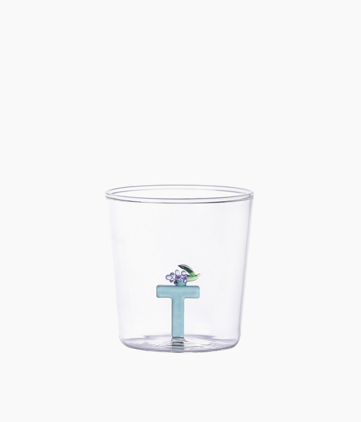Verre nature alphabet T raisin