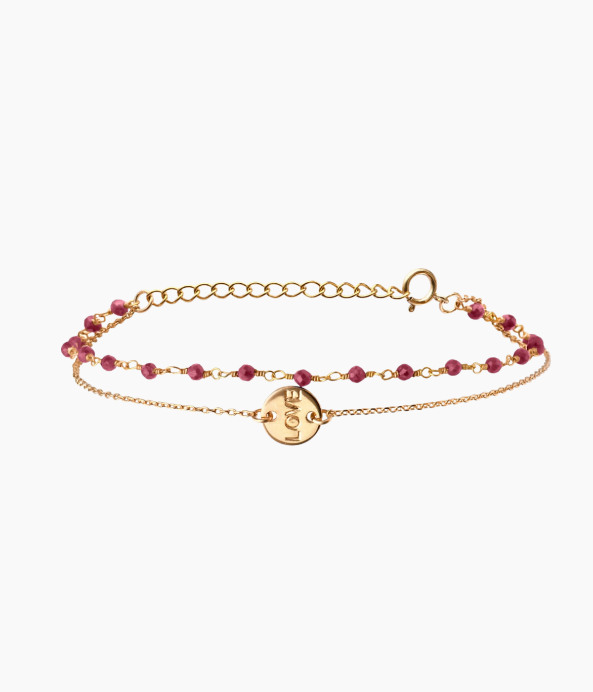 BRACELET DOUBLE LOVE-RUBIS