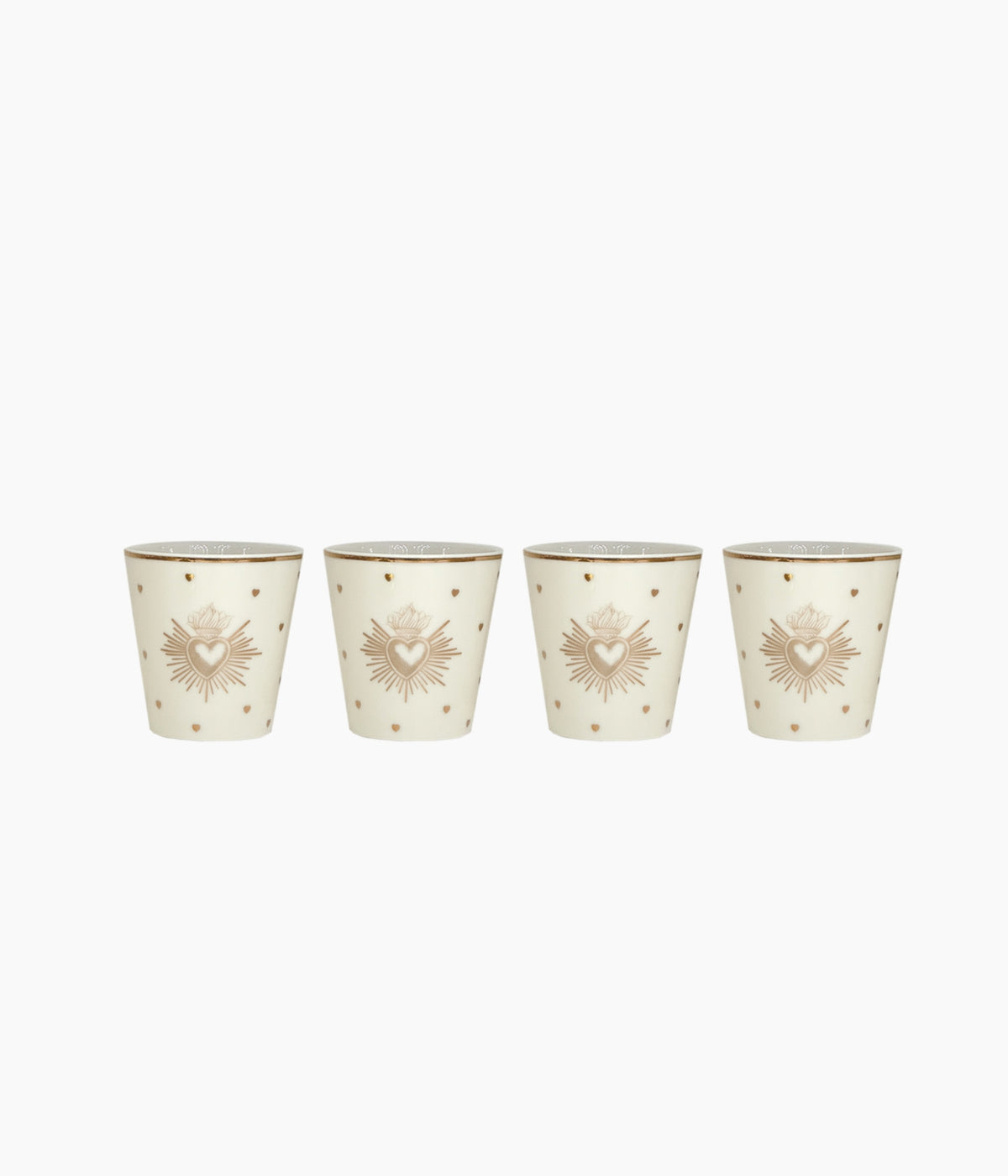 Set de 4 gobelets Ex-voto doré D6,3 H7,2cm