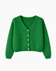 Cardigan Vert vif en Mohair
