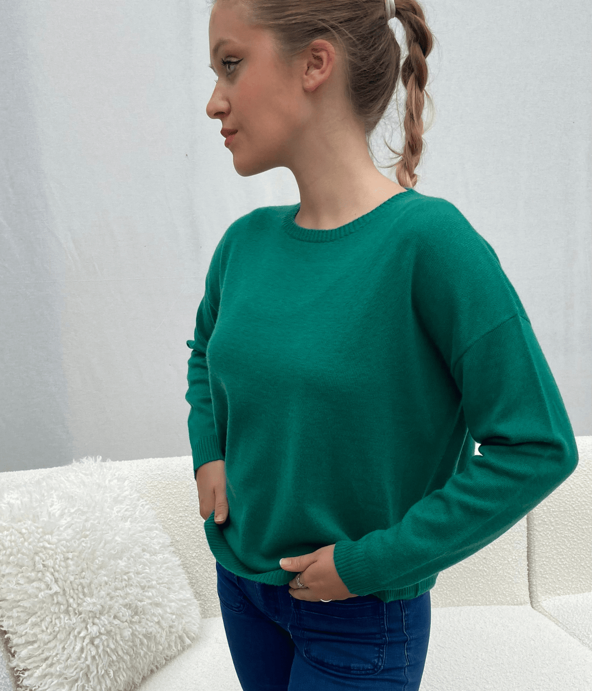 PULL COL ROND EPAIS - VERT