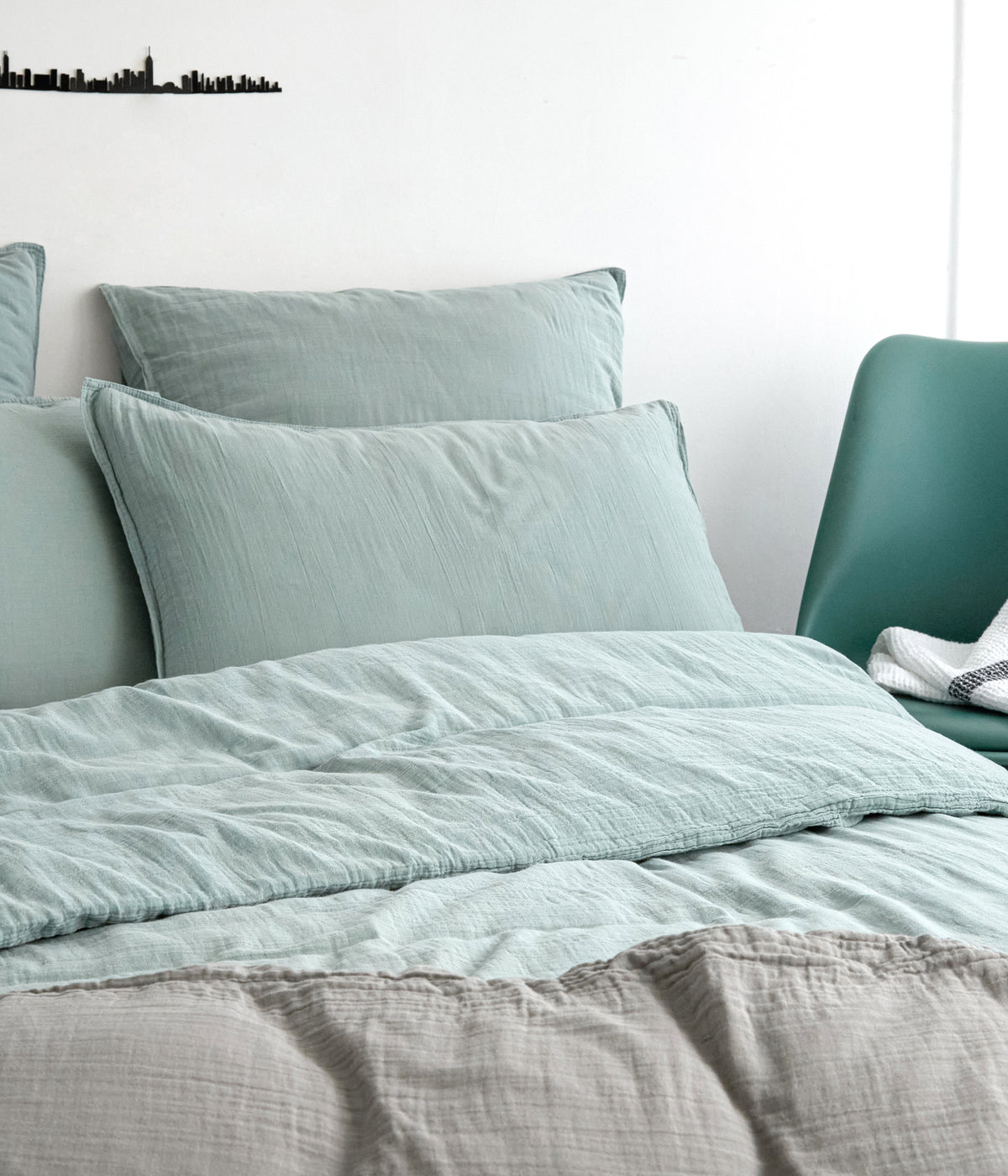 housse couette 260*240 celadon