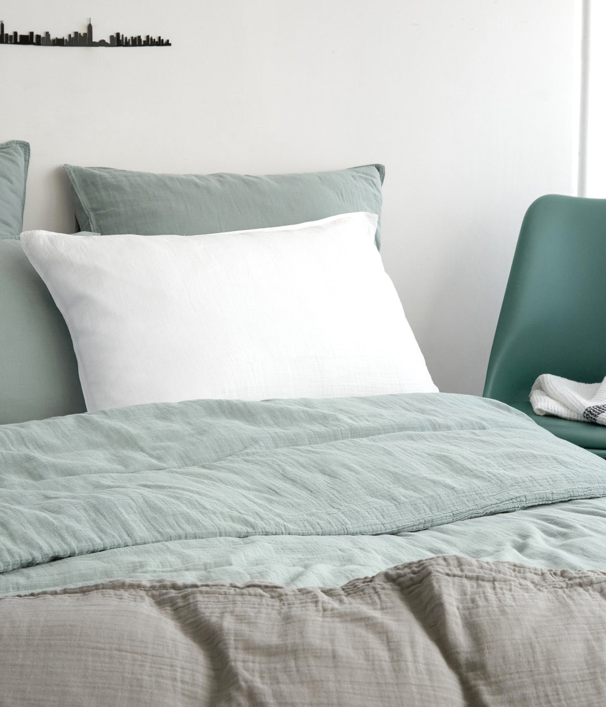 housse couette 140*200 celadon