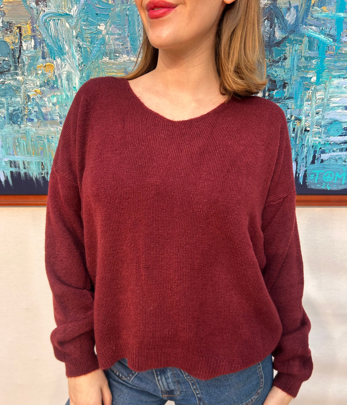 PULL DOUX- BORDEAUX (BURGUNDY)