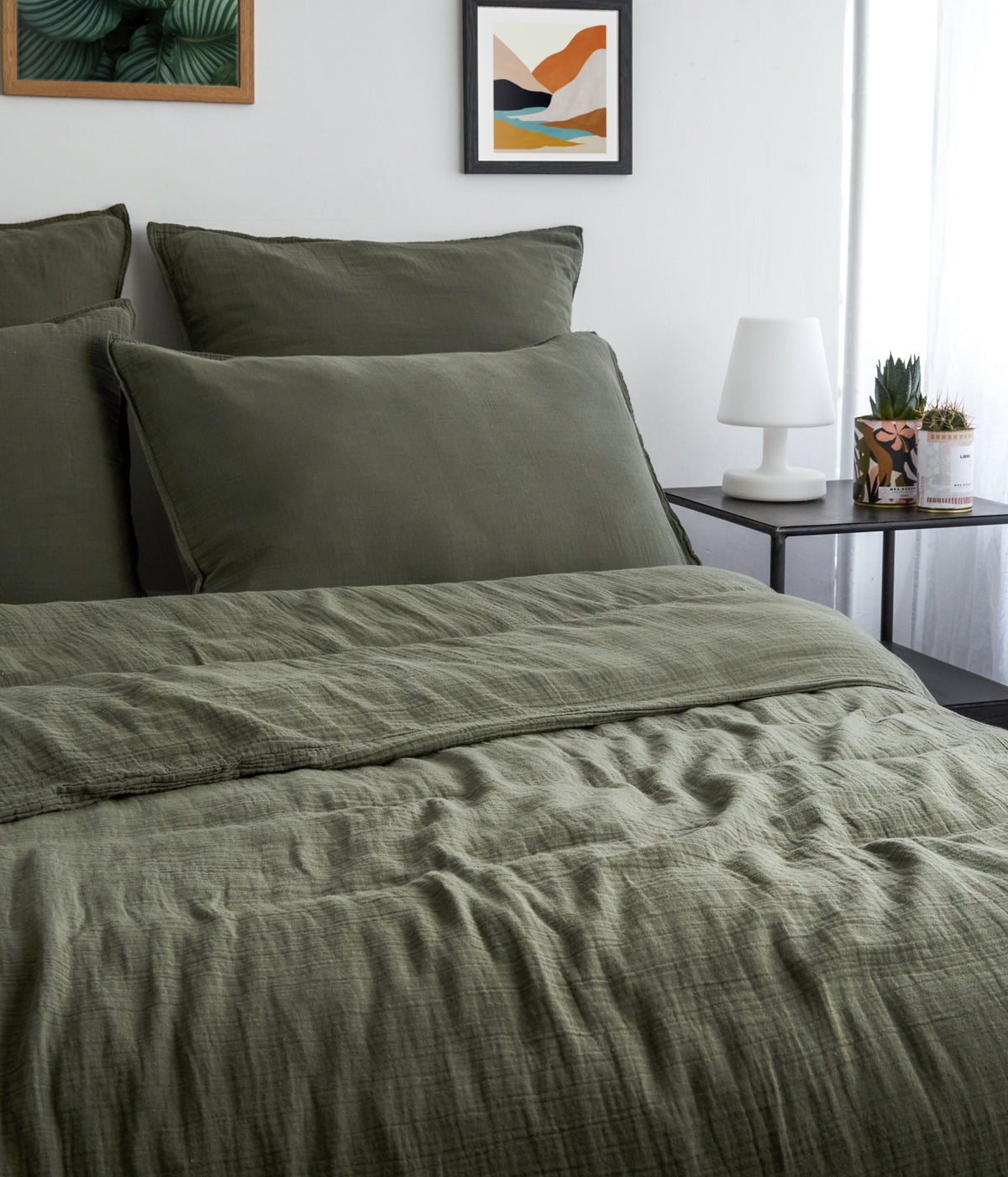 drap housse 160*200 kaki