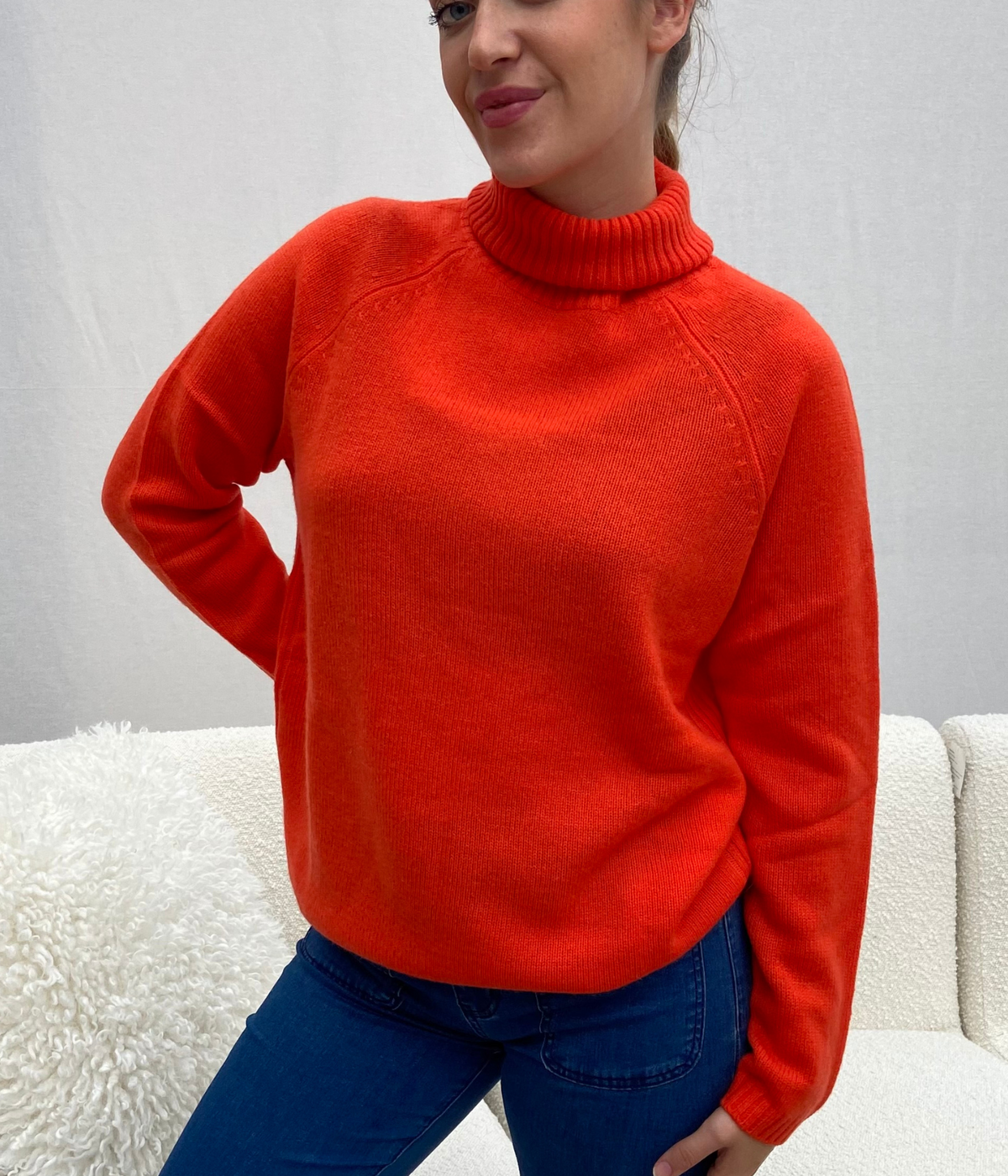 PULL ROULE EPAIS CACHEMIRE -  CHILI