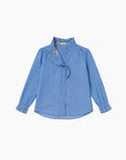 Chemise en 100% coton - Denim bleu à volant