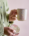 Yuma -  Tasse avec couvercle et passoire à thé - Nature - Ø8xH11,5 cm