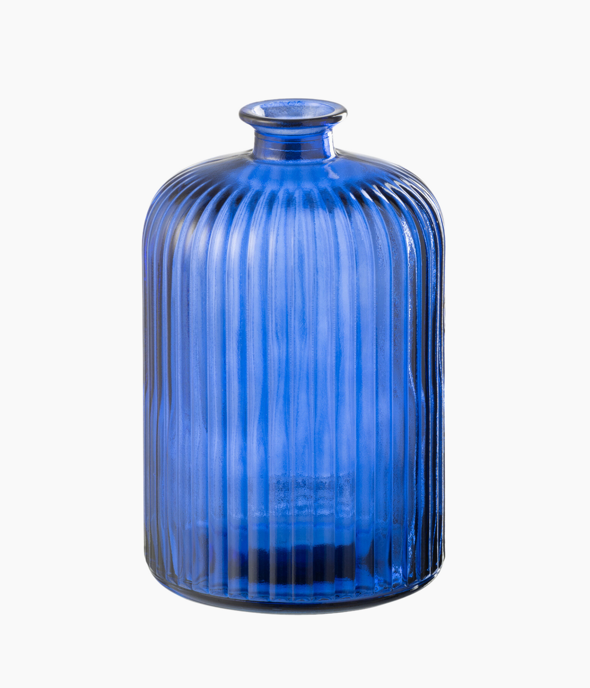 VASE BOTTLE STRIPE BLUE LARGE