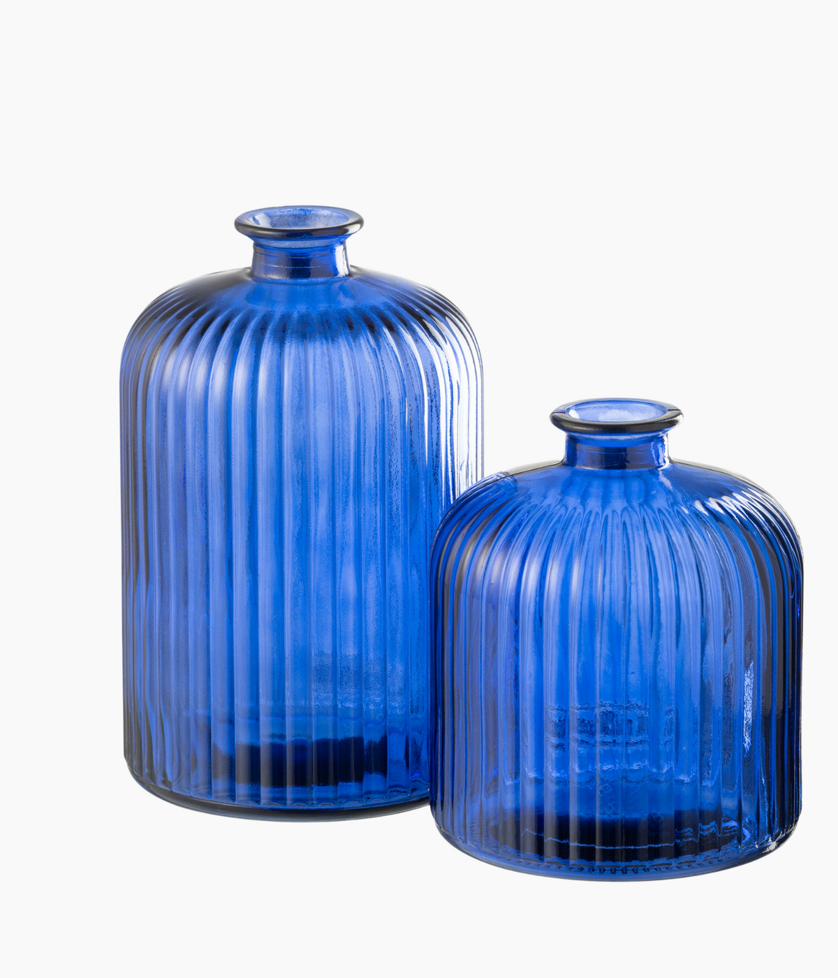 VASE BOTTLE STRIPE BLUE LARGE