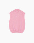 Pull sans manches Rose - en maille