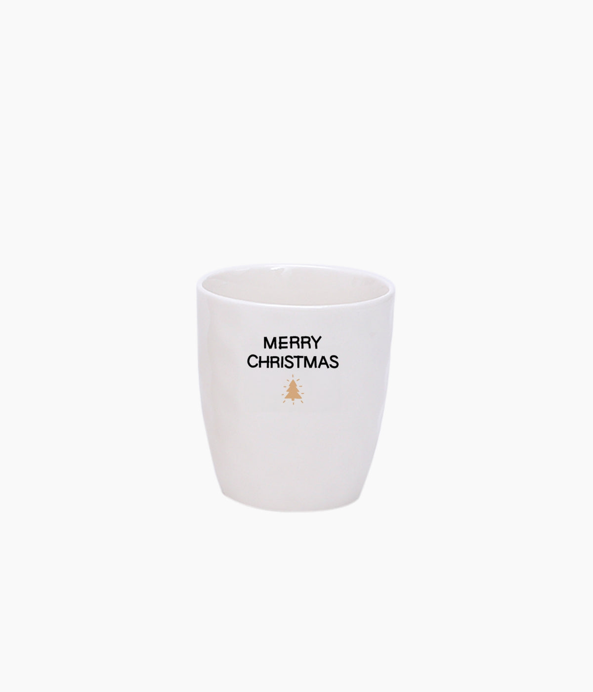 Gobelet message merry christmas doré D7,3 H8,2cm