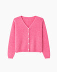 Cardigan Rose Bonbon en Mohair