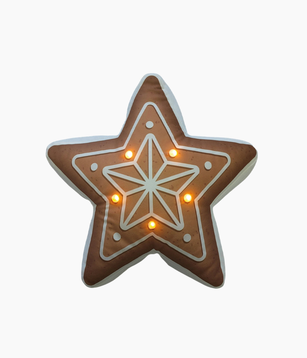 Coussin LED étoile marron 42x42cm