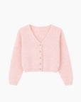 Cardigan Rose Pale en Mohair