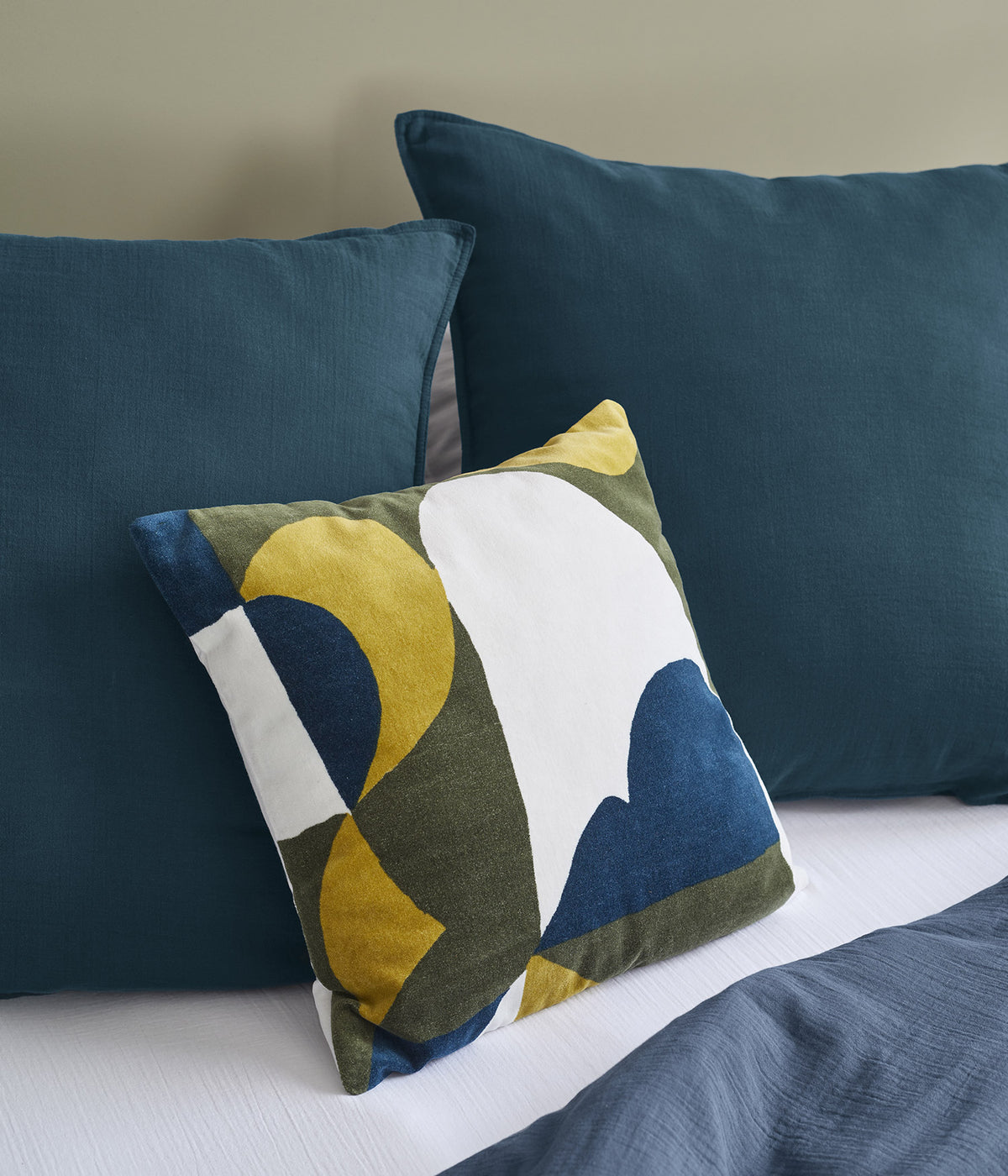 Taie d'oreiller 65 x 65 cm en Voile de coton - Bleu de Prusse