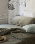Housse de couette 240 x 220 cm en Lin lavé - Kaki