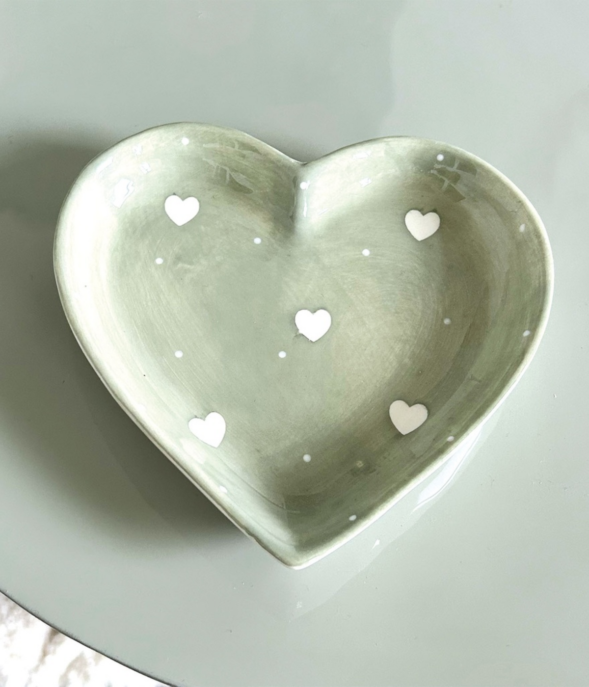 Vide poche coeur vert L15,2 P15 H3cm