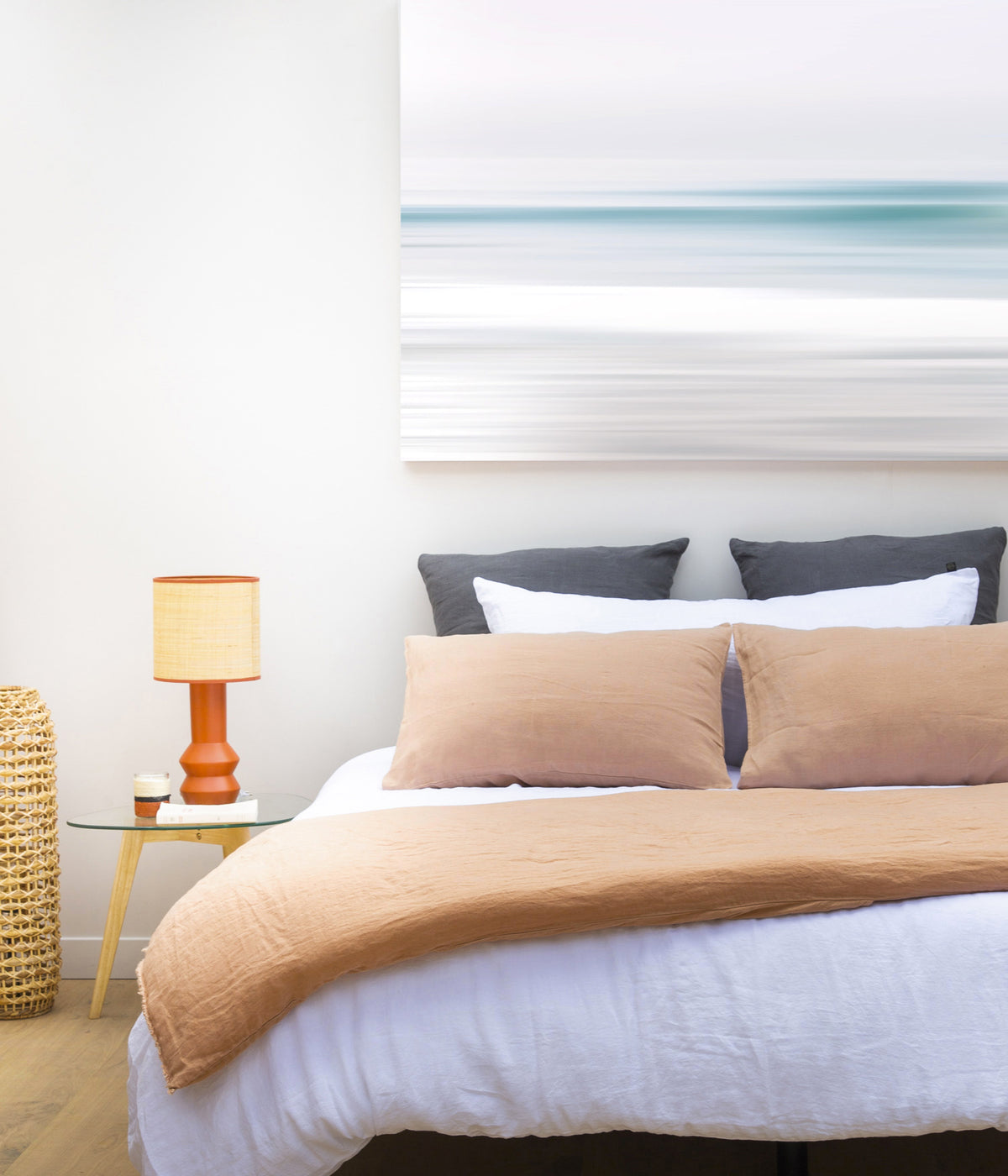 Housse de couette 260 x 240 cm en Lin lavé - Blanc