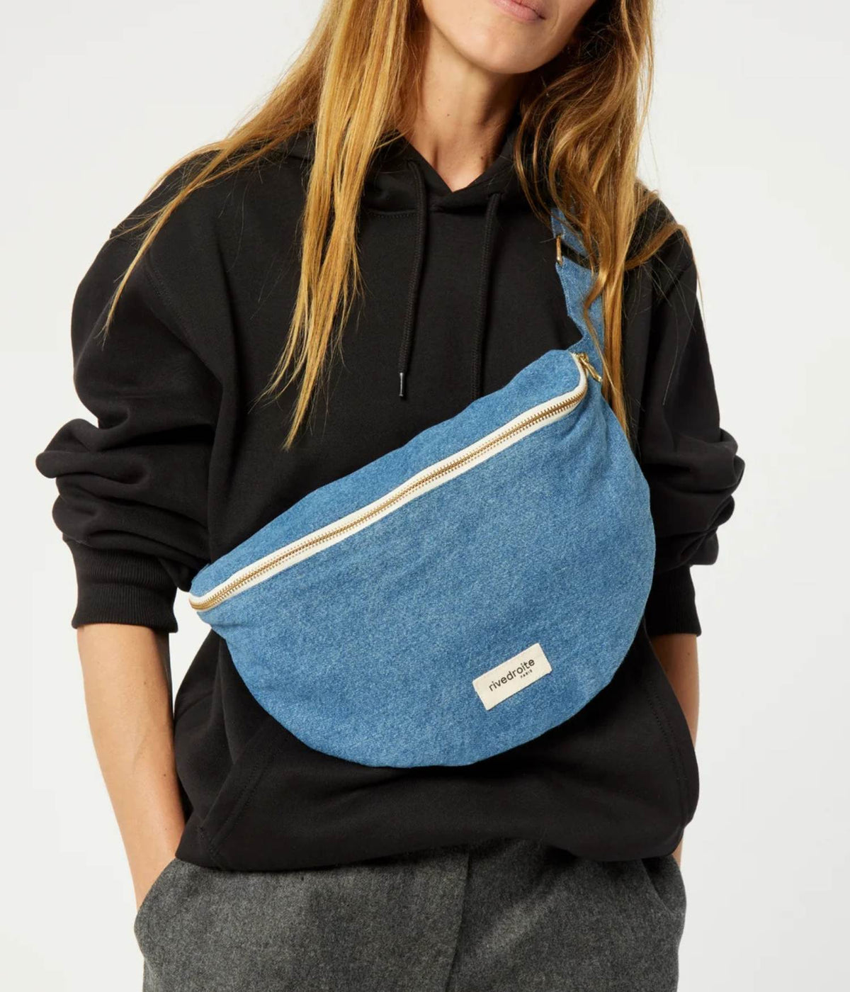 SAC BANANE CUSTINE BAG XL - DENIM CLAIR