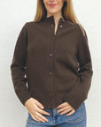 CARDIGAN COL ROND 7 BOUTONS -CHOCO